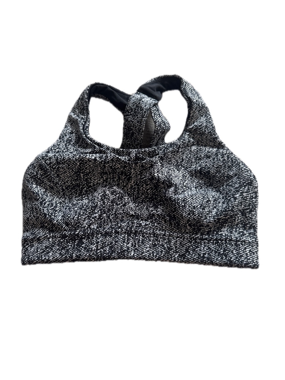 Lululemon Heathered Black & White Racerback Sports Bra Size 2